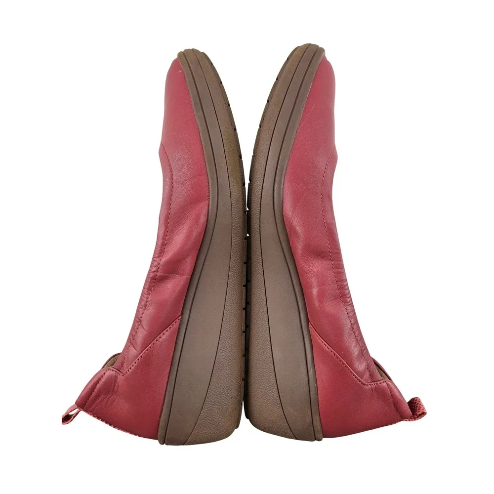 Vionic Jacey Wedge Slip On Ballet Shoes Dusty Cedar Pink Leather Womens 10
